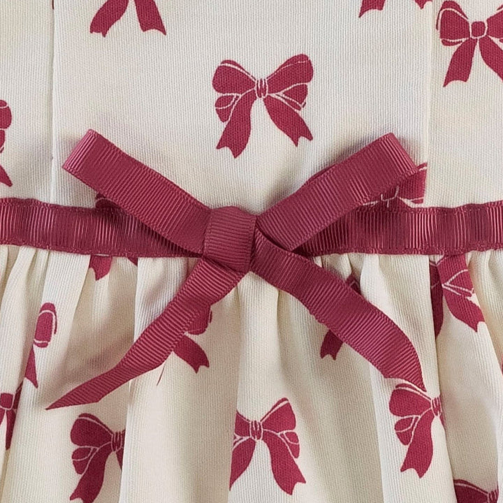 spaghetti bow bubble | red bow | organic cotton interlock