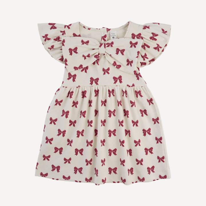 sleeveless bow dress | red bow | organic cotton interlock