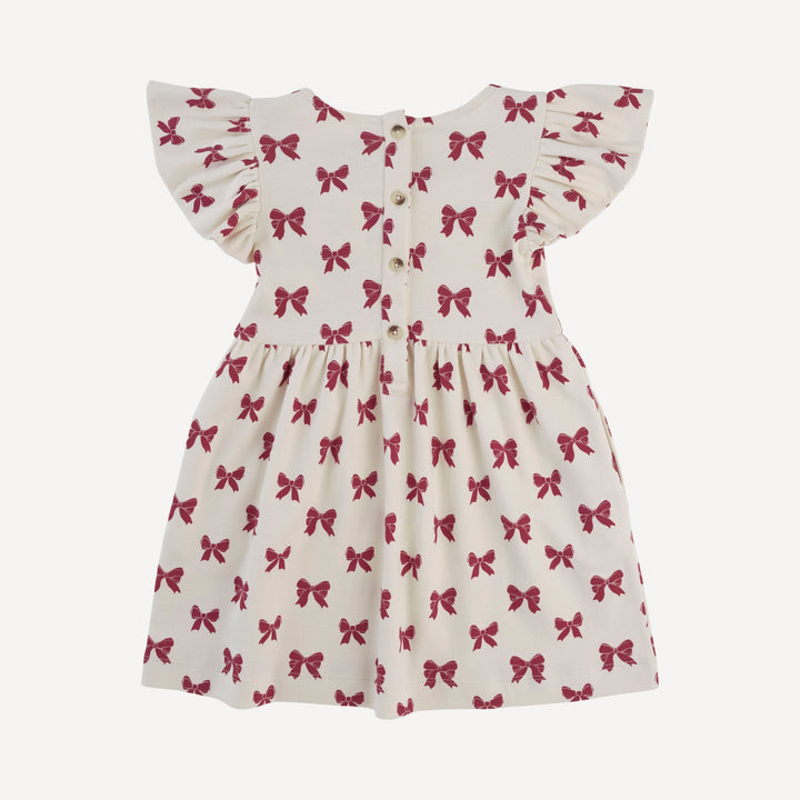 sleeveless bow dress | red bow | organic cotton interlock