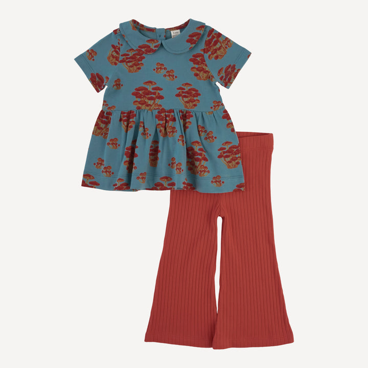 short sleeve payton set | red mushroom bunch | organic cotton jersey