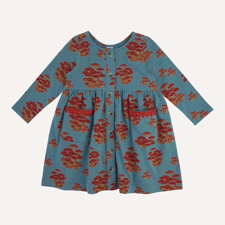 drew dress | red mushroom bunch | organic cotton jersey