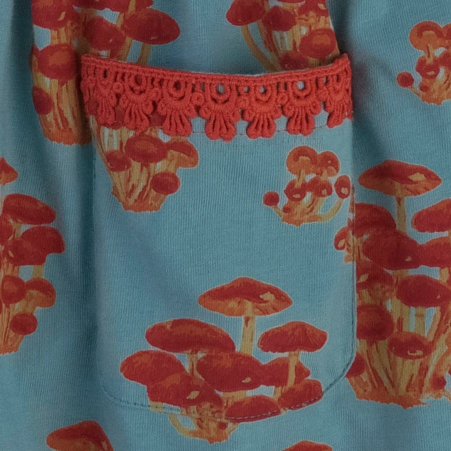 drew dress | red mushroom bunch | organic cotton jersey