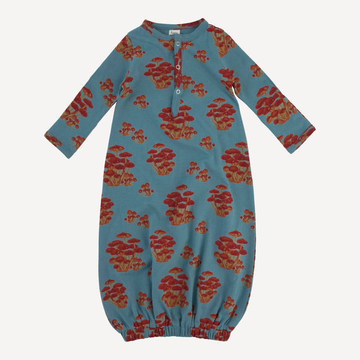 long sleeve classic infant sacque | red mushroom bunch | organic cotton jersey