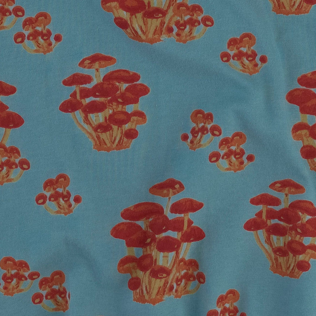 halter bow bubble | red mushroom bunch | organic cotton jersey