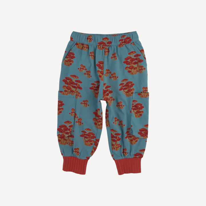 cargo bubble pant | red mushroom bunch | organic cotton jersey