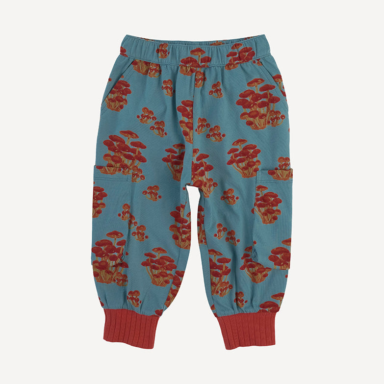 cargo bubble pant | red mushroom bunch | organic cotton jersey