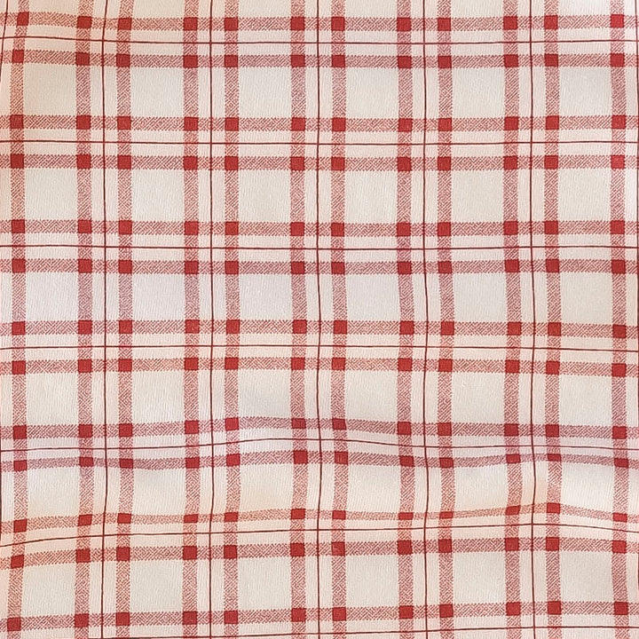 short sleeve ringer tee | red plaid | organic cotton jersey