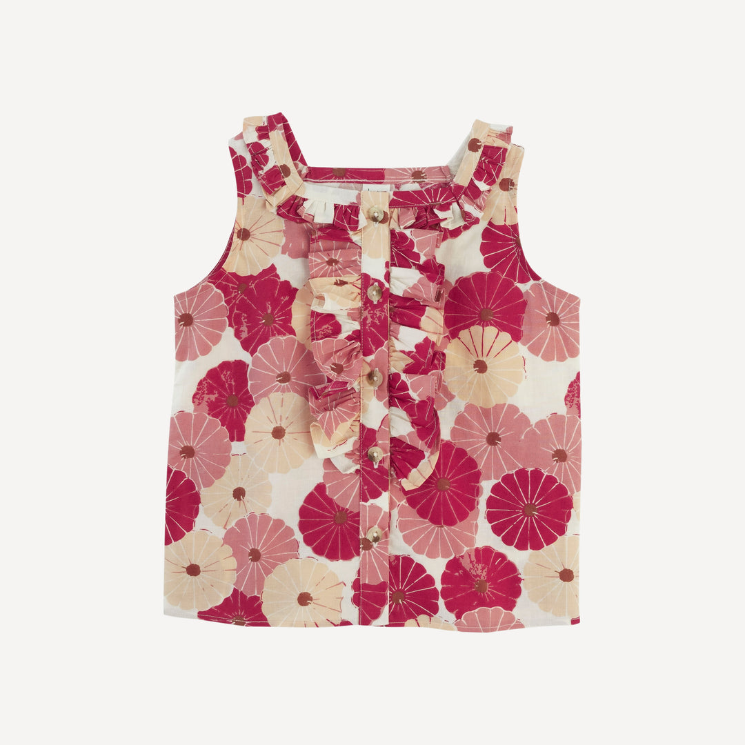 alice tank | red vintage daisy | organic cotton woven