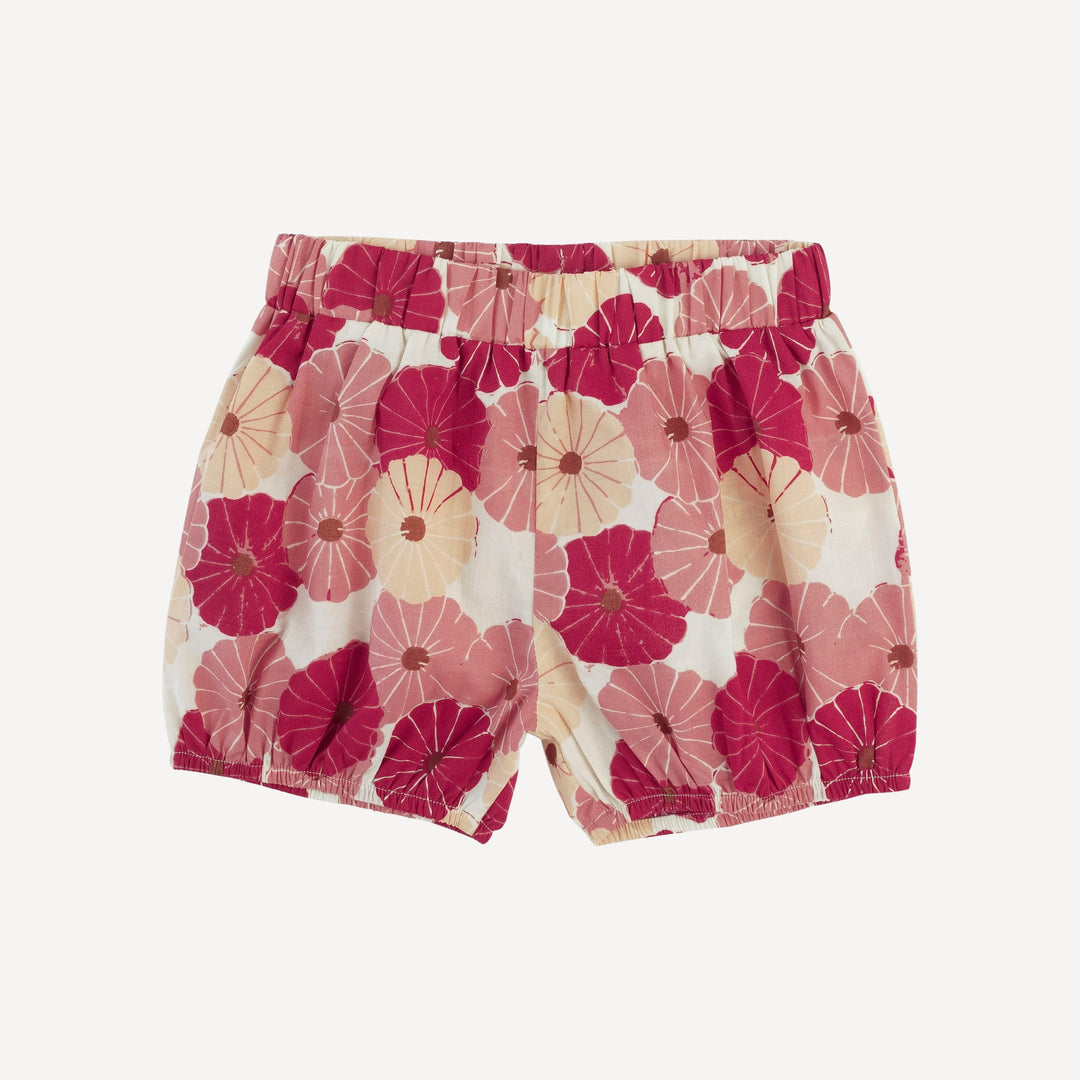 bloomer short | red vintage daisy | organic cotton woven
