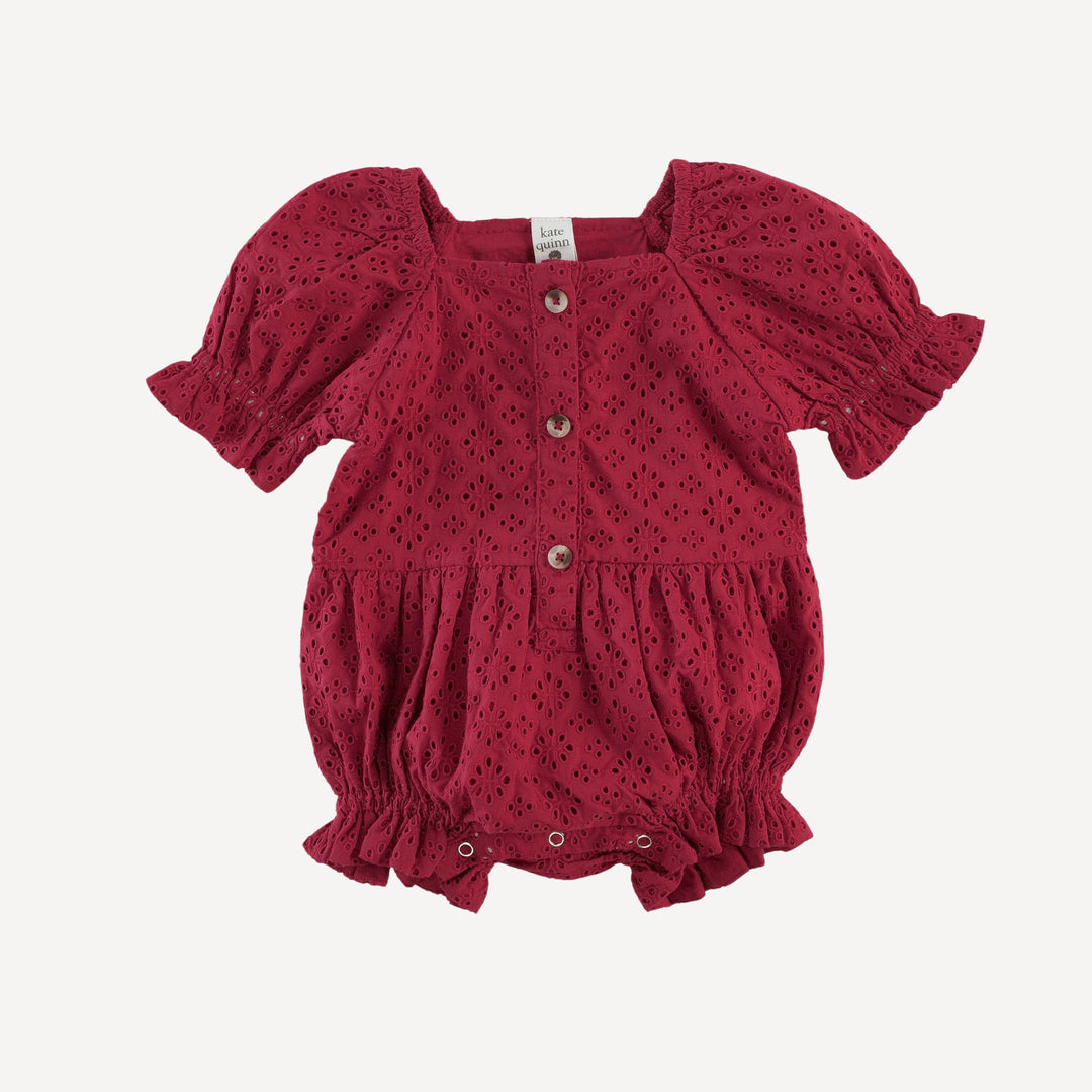 100 acre wood bubble | red violet | organic cotton woven eyelet