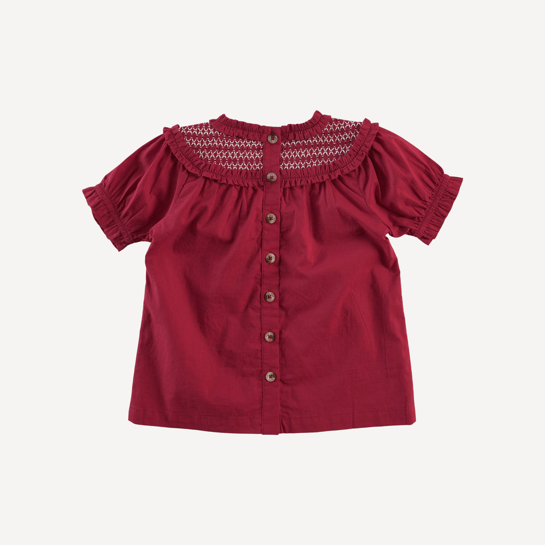 winnie top | red violet | organic cotton woven