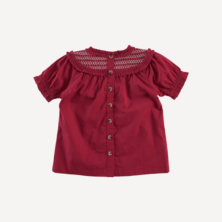 winnie top | red violet | organic cotton woven