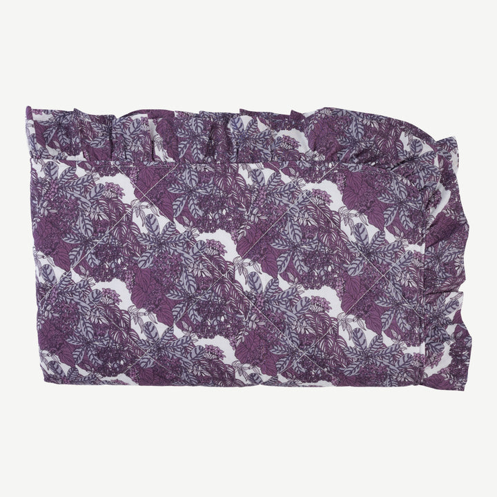 classic ruffle quilt | grape goldilocks floral | organic cotton woven