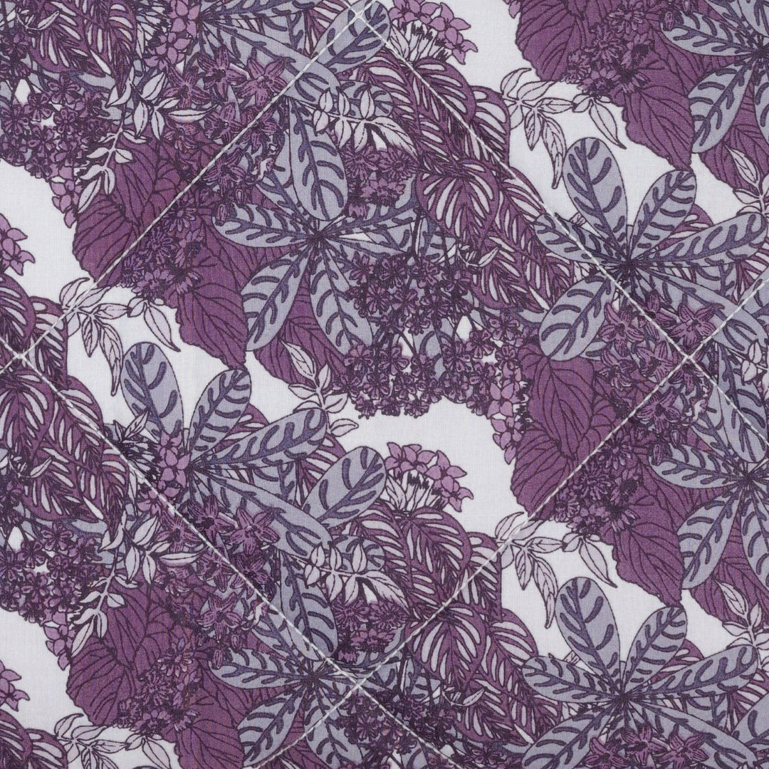 classic ruffle quilt | grape goldilocks floral | organic cotton woven