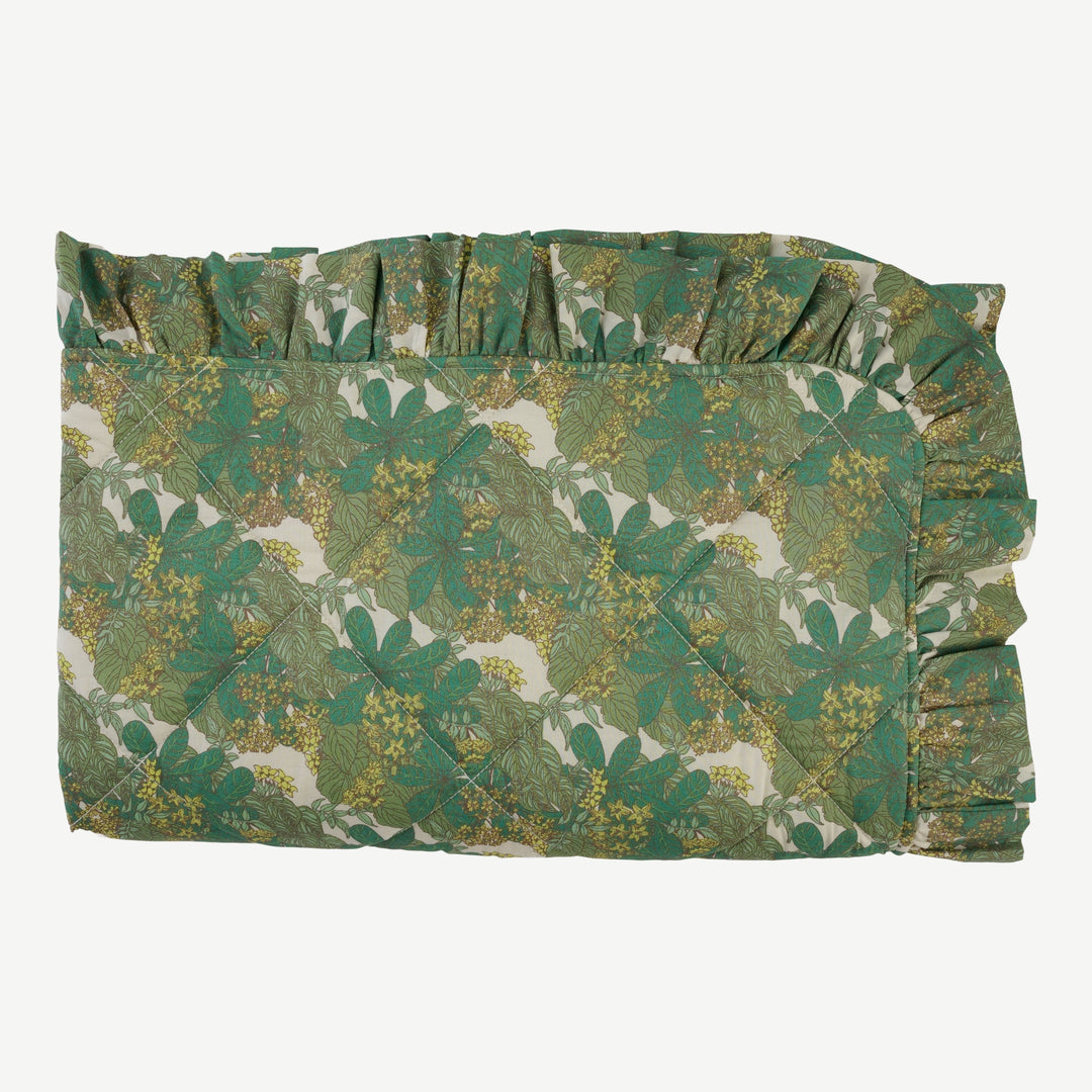 classic ruffle quilt | endive goldilocks floral | organic cotton woven