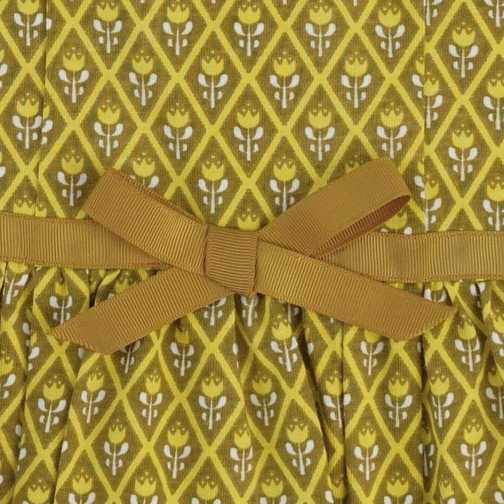 spaghetti bow bubble | retro diamond floral | organic cotton jersey