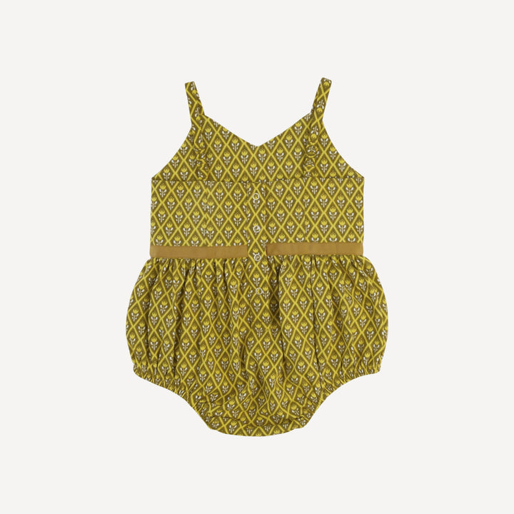 spaghetti bow bubble | retro diamond floral | organic cotton jersey