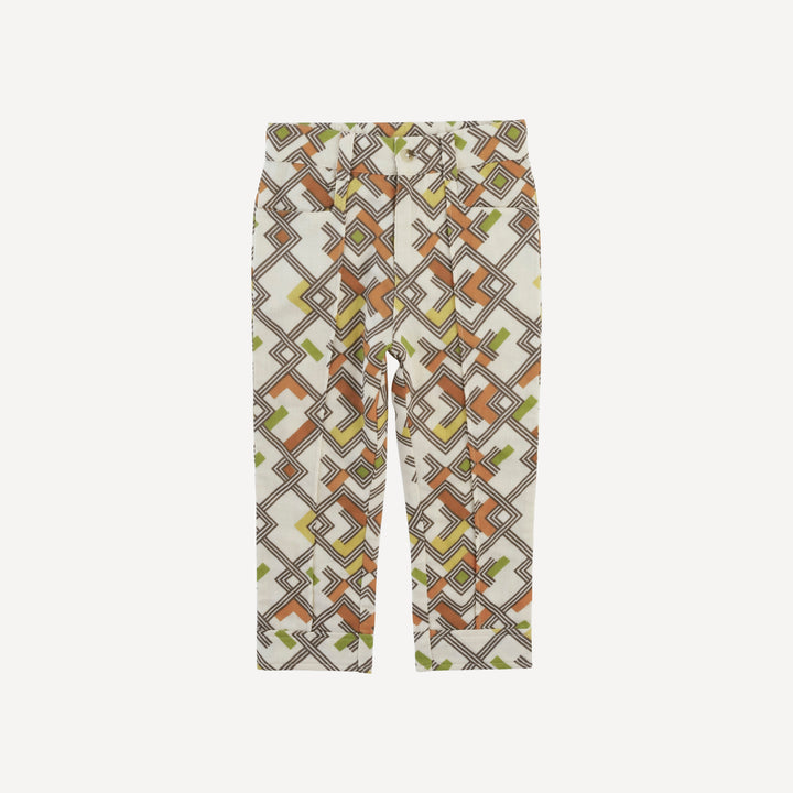 pintuck pant | retro ranch argyle | organic cotton gauze
