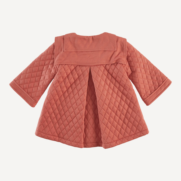 quilted diamond yoke double collar jacket | rhubarb | bamboo