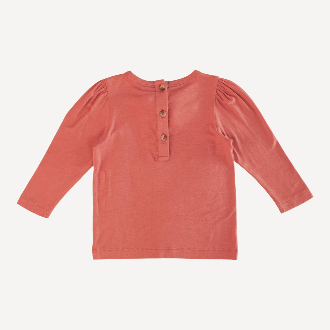 long sleeve bow top | rhubarb | bamboo