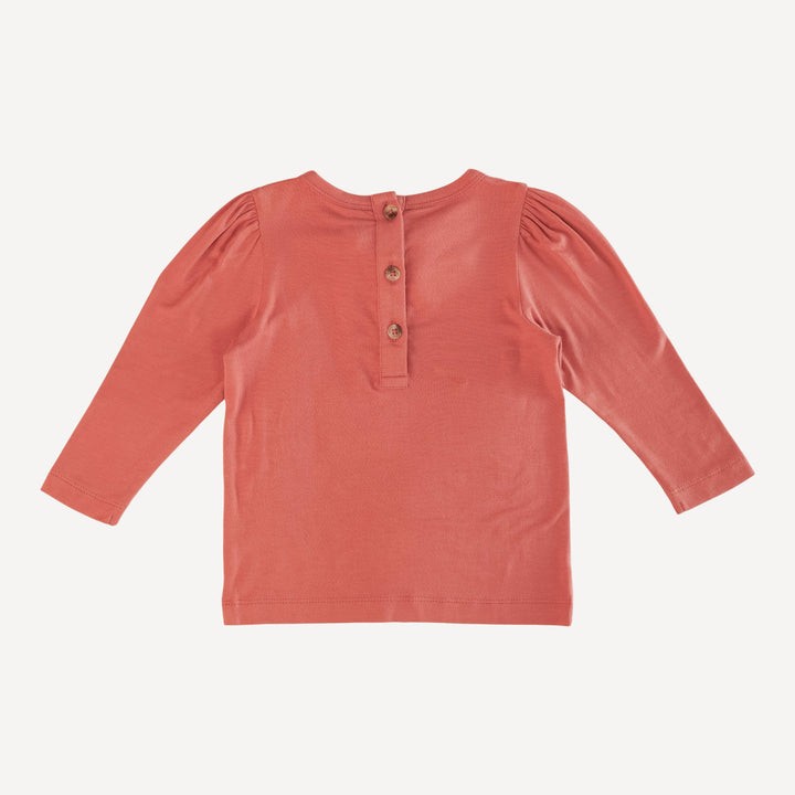 long sleeve bow top | rhubarb | bamboo