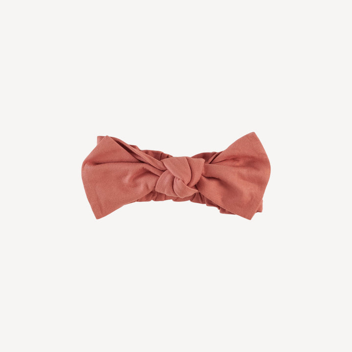 large bow elastic headband | rhubarb | bamboo