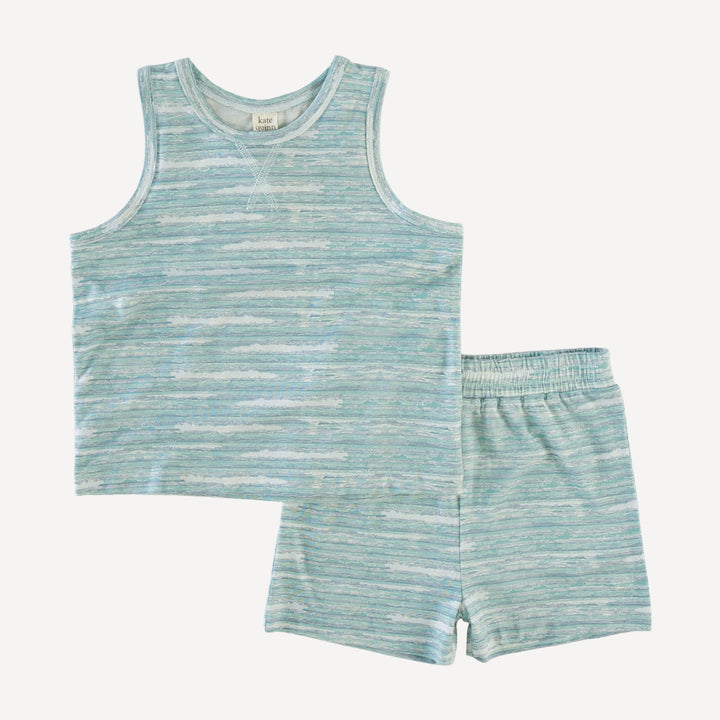 topstitch tank + short set | river stripe | lenzing modal