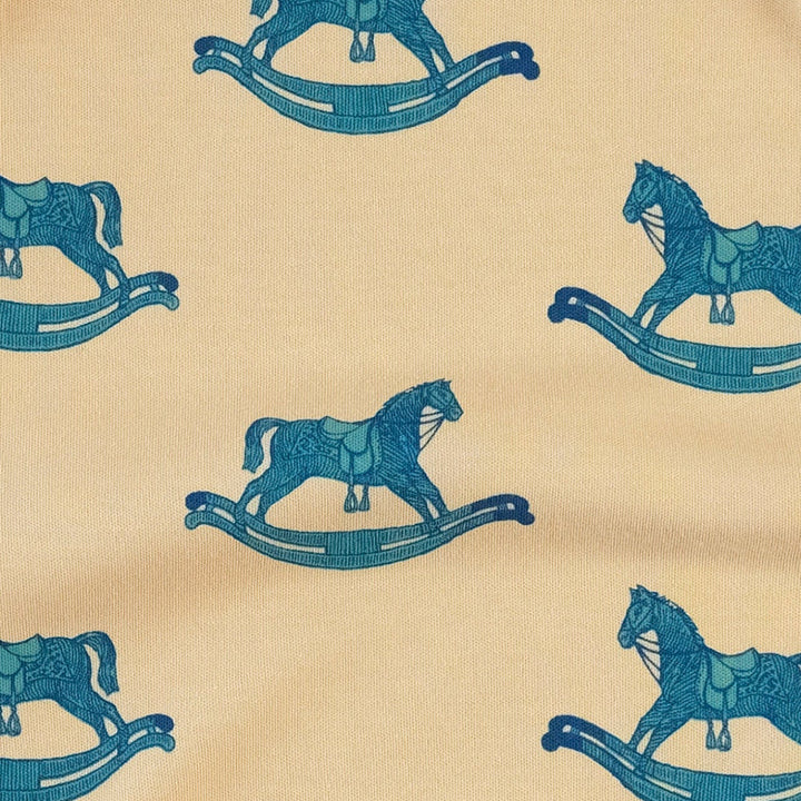 tie overall shortie | rocking horse | organic cotton interlock