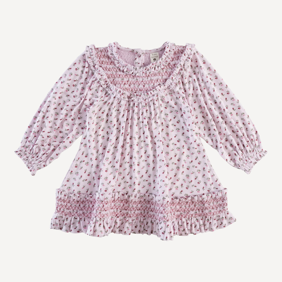 winnie long sleeve babydoll dress | rose bud | bamboo