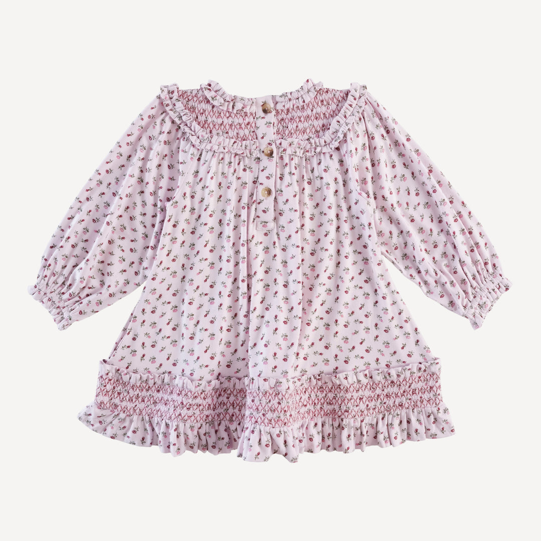 winnie long sleeve babydoll dress | rose bud | bamboo