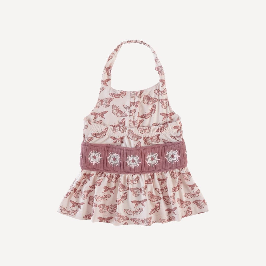 embroidered halter top | rose butterflies | bamboo