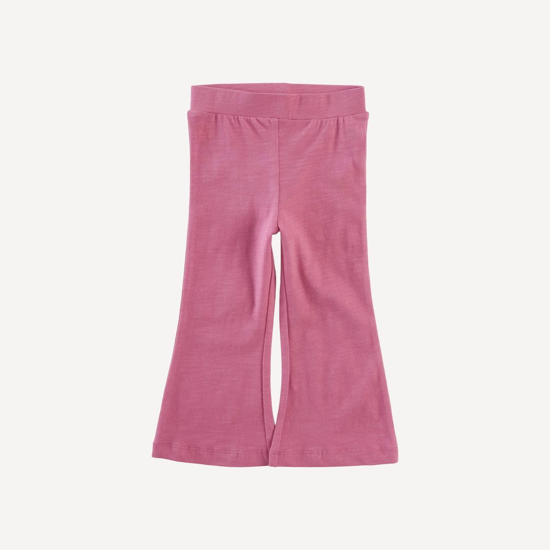 flare leg pant | rose petal | organic cotton slub