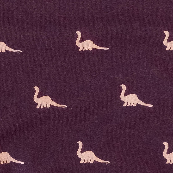 long sleeve zipper footie | rose smoke tiny dino | organic cotton slub