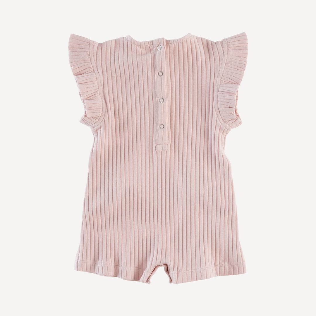 retro flutter shortie | rose smoke | organic cotton wide rib