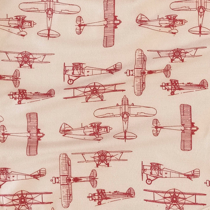 short sleeve ringer tee | ruby vintage planes | bamboo