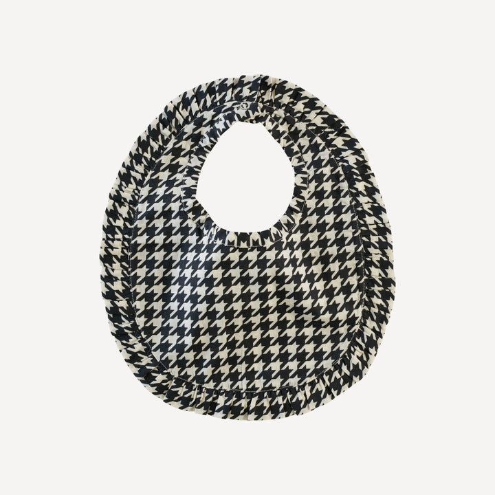 ruffle bib | houndstooth | organic cotton woven