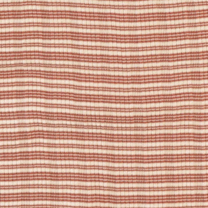 short sleeve ringer tee | rust stripe | organic cotton multi rib