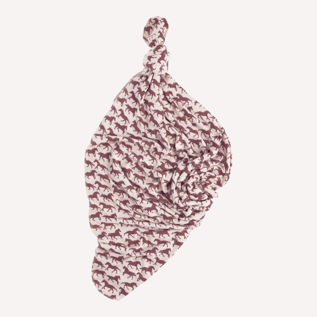 classic single layer blanket | wild ginger horses | organic cotton jersey