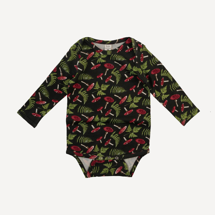 long sleeve lap neck bodysuit | scarlet mushroom fern | bamboo