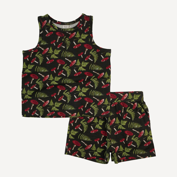 topstitch tank + relaxed short set | scarlet mushroom fern | bamboo