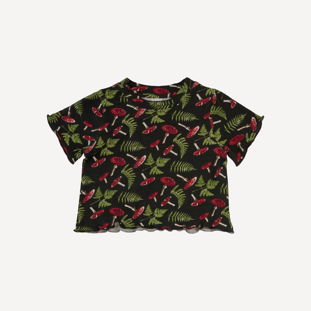 short sleeve jade set | scarlet mushroom fern | organic cotton interlock