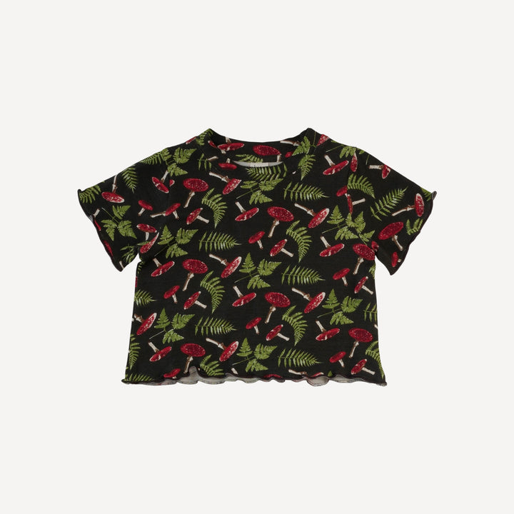 short sleeve jade set | scarlet mushroom fern | organic cotton interlock