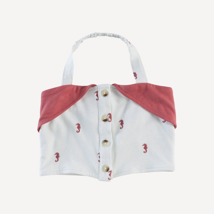 halter + short set | seahorse stripe | bamboo