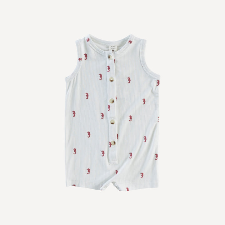 button sport shortie jumpsuit | seahorse stripe | bamboo