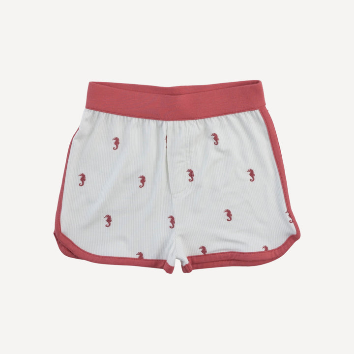 two tone racerback tank + retro short set | seahorse stripe | bamboo
