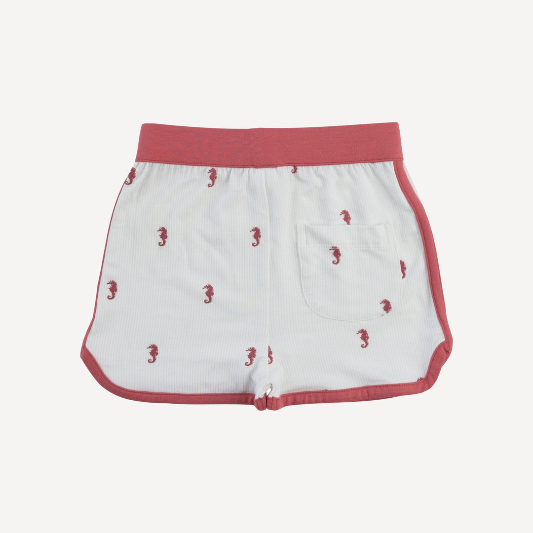 two tone racerback tank + retro short set | seahorse stripe | bamboo