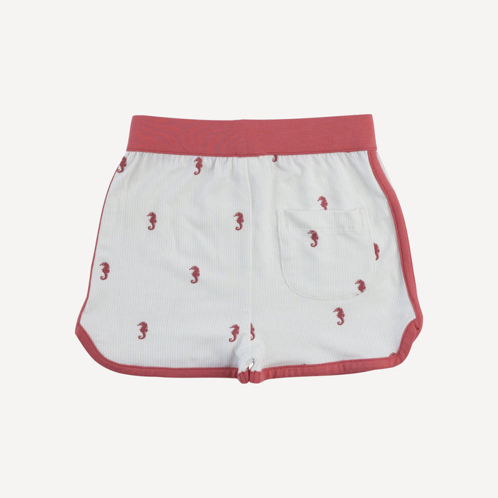 two tone racerback tank + retro short set | seahorse stripe | bamboo