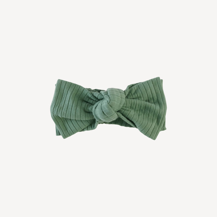 large bow elastic headband | sea spray | organic cotton wide rib