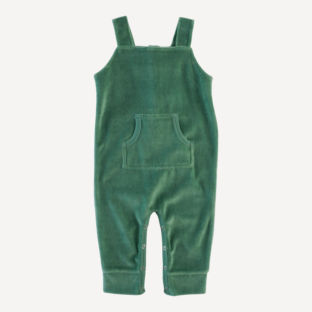 kanga pocket overall | shaded spruce | organic cotton velour