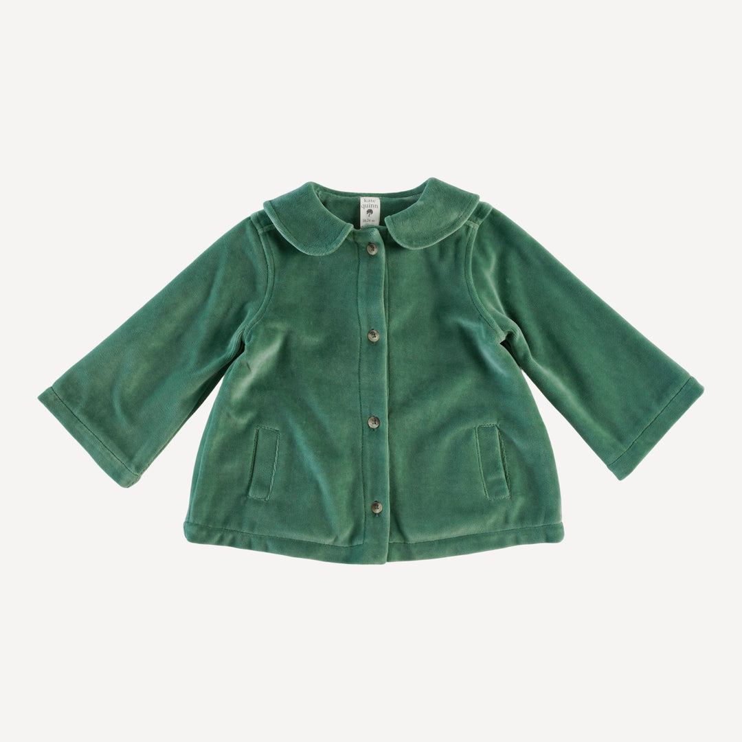 peter pan swing jacket | shaded spruce | organic cotton velour